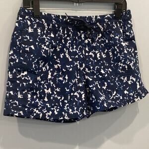 The North Face Womens Athletic Shorts Size Medium Blue White Drawstring Leisure